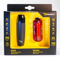 Фонари комплект Moon Nova и Pulsar (передний + задний)