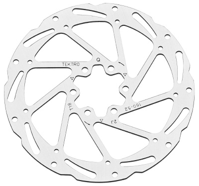 Тормозной диск Tektro TR160-52, 6 болтов, 160mm, толщина 1,8mm, Для 2-х поршневого суппорта Тормозной диск Tektro TR160-52, 6 болтов, 160mm, толщина 1,8mm, Для 2-х поршневого суппорта
