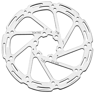 Тормозной диск Tektro TR160-53, 6 болтов, 160mm, толщина 1,8mm, Для 4-х поршневого суппорта Тормозной диск Tektro TR160-53, 6 болтов, 160mm, толщина 1,8mm, Для 4-х поршневого суппорта