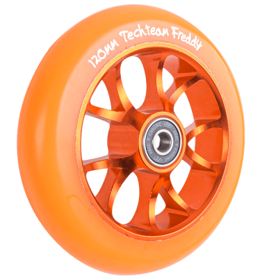 Колесо для ТРЮКОВОГО самоката TechTeam  120*24 мм, Freddy, orange от магазина Адреналин