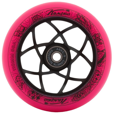Колесо для ТРЮКОВОГО самоката Комета 110*30мм Атом Розовый / Черный